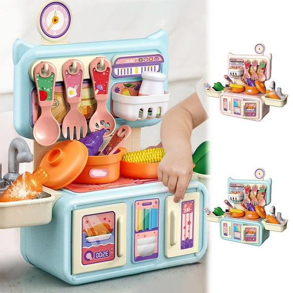 CQCYD Toys under $5 Mini Tiny Kitchen to Play Plastic Pretend Kitchen playset for Cooking, Toddler playset for Children, Play Kitchen Set, Kid Kitchen Play Set