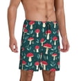 thumbnail image 2 of Gaeub Amanita Mushroom Printed Men's Short Pajama Pants, Lightweight Lounge & Sleep Bottoms Keep You Cool - Small, 2 of 9