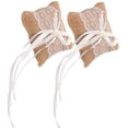 thumbnail image 6 of GOOHOCHY Ring Pillows for Wedding 2Pcs Khaki Lace Linen Bridal with Ring Storage, 6 of 8