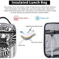thumbnail image 5 of Lunch Bag American Flag USA Cool Bald Eagle Pattern Lunch Tote Bag Waterproof Portable Fashion Lunch Bag With Zip Closure For Boating, Work, Shopping, 5 of 6