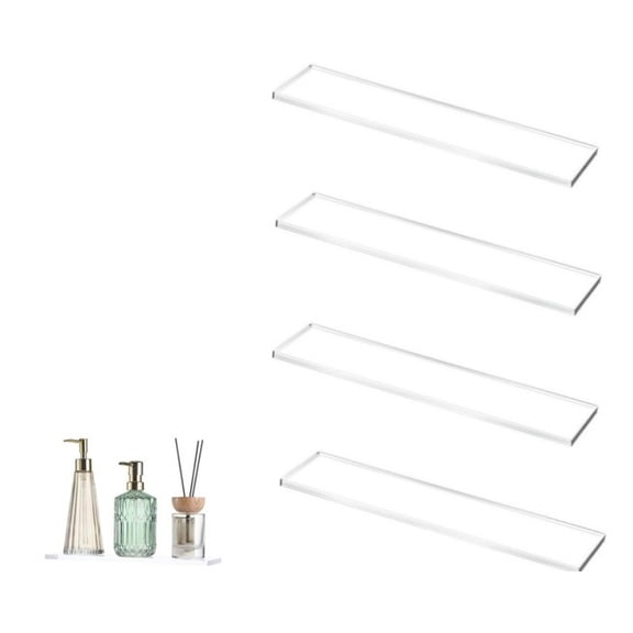 4 pack Clear Acrylic Medicine Cabinet Shelves 13Inch Replacement Storage Organizers for Bathroom Kitchen Wall Mounted Hanging Cabinets