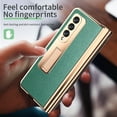 thumbnail image 4 of TECH CIRCLE Samsung Galaxy Z Fold 3 Case, PU Leather Phone Case Built in Hidden S Pen Holder Screen Protector Full Hinge Protection Kickstand Full Coverage Heavy Duty Shockproof Case, Green, 4 of 7