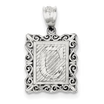 925 Sterling Silver Initial C Charm Pendant