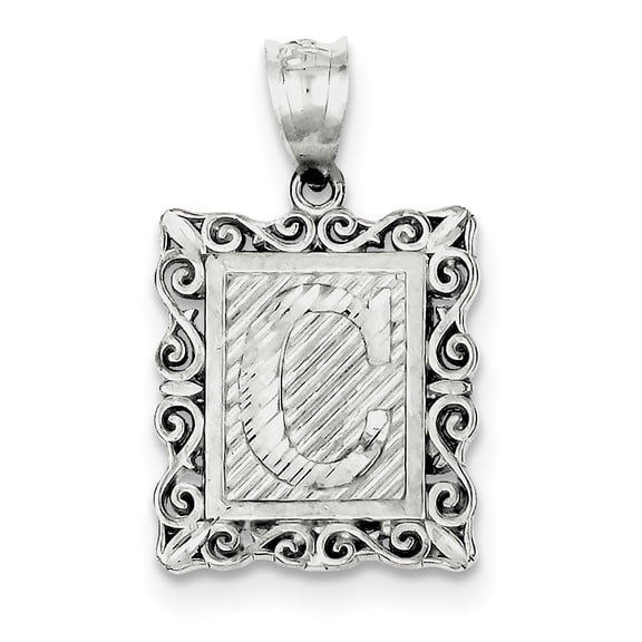 925 Sterling Silver Initial C Charm Pendant