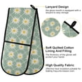 thumbnail image 4 of Dailycode Double Sided Oven Mitt with Loop Heat Resistant Kitchen Long Potholders 7" x 35" Daisy Flowers on Striped, 4 of 6