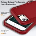 thumbnail image 3 of for iPhone SE Case 2022/2020, iPhone 7/8 Phone Case with Built in Kickstand, Shockproof/Dustproof/Drop Proof Military Grade Protective Cover for Apple iPhone SE/7/8 4.7"(Black/Red), 3 of 14