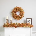 thumbnail image 4 of Autumn Leaves Grass Blades and Berries Artificial Fall Harvest Wreath - 24", 4 of 6