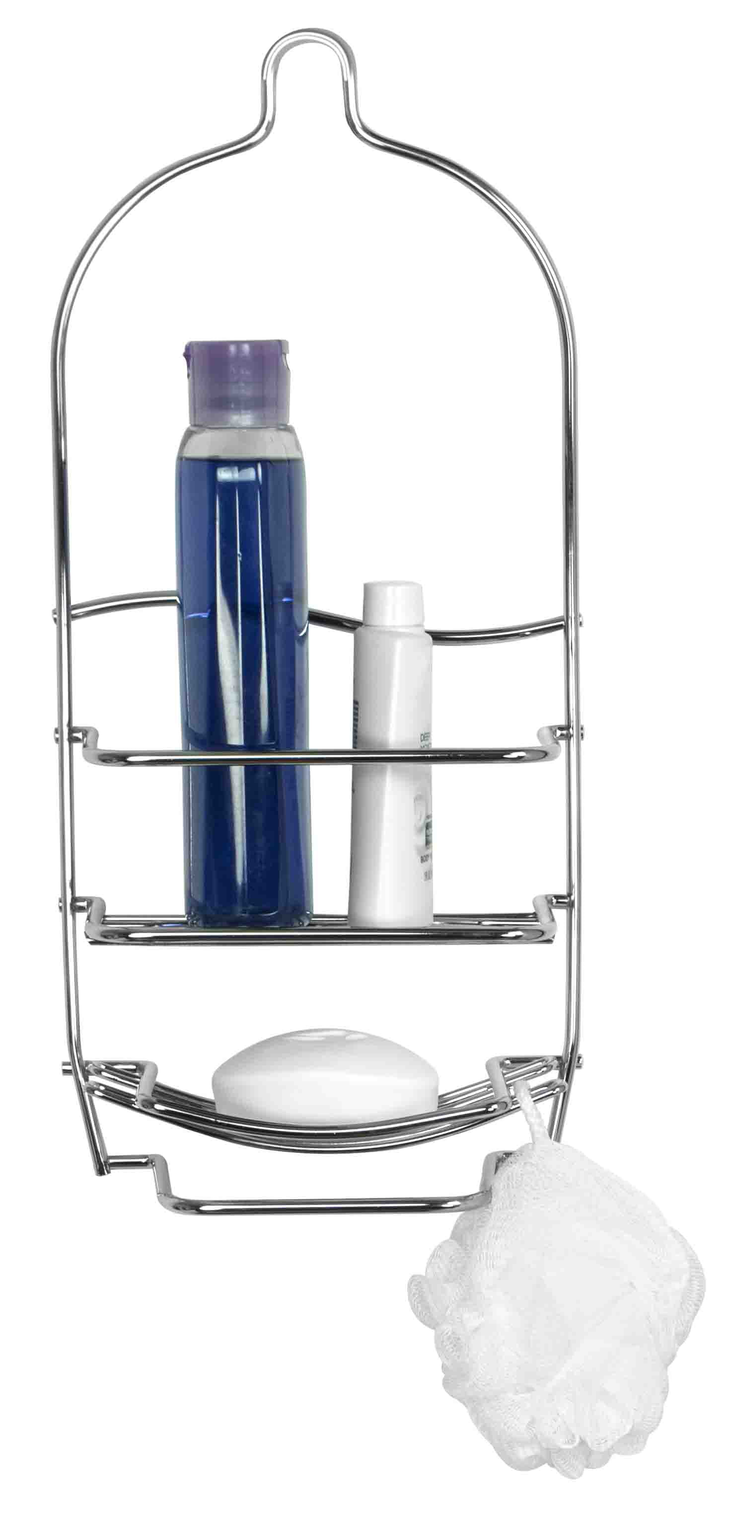 Home Basics NEW Silver Chrome Shower Caddy with Soap Dish SC10135 