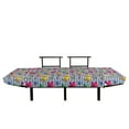 thumbnail image 3 of Nautical Futon Couch, 3D Colorful Stars and Blue Wavy Stripes Marine Theme Starfish Graphic Art, Daybed with Metal Frame Upholstered Sofa for Living Dorm, Loveseat, Multicolor, by Ambesonne, 3 of 4