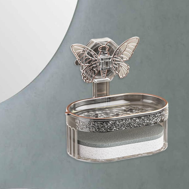 Jabonera perfecl Soporte Con Ventosas Gris