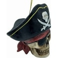 thumbnail image 4 of Pirate Skull Christmas Ornaments Crossbones Hat Halloween Decorations Jolly Roger Decor, 4 of 7