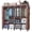 咖啡色, variant on Gray portable multi-zone wardrobe, made of steel tubes and fabric with large capacity equipped with dust-proof non-woven fabric easy to assemble suitable for wardrobes in living rooms bedrooms