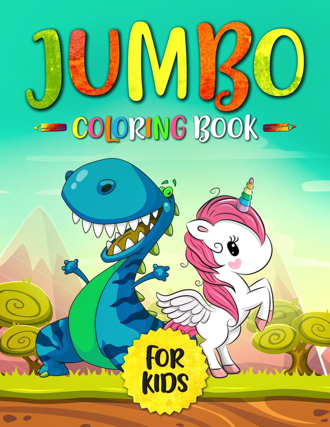 Jumbo Coloring Book For Kids Dinosaurs And Unicorns 80 Coloring Pages