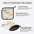 thumbnail image 3 of Yayeee Oven Mitts and Pot Holder Set of 2 Heat Resistant Kitchen Gloves Baking Hot Pad, Halloween Cute Pumpkins, 3 of 5