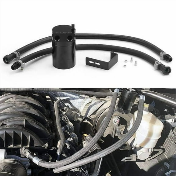 Oil Catch Can Oil Separator Black For 14-19 5.3 6.2 GMC Sierra 1500 Chevy