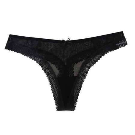 Xiaoxatg Panties for Women s Lace Translucent Comfortable Breathable Seamless Triangle Briefs Sheer Panties Thong