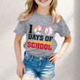 thumbnail image 2 of Gunia Girls Tops Tees Shirts 100 Days Of School Boy And Girl Fashion Casual Print Crewneck Loose Short Sleeve Skin-Friendly 3-4 Years, 2 of 4