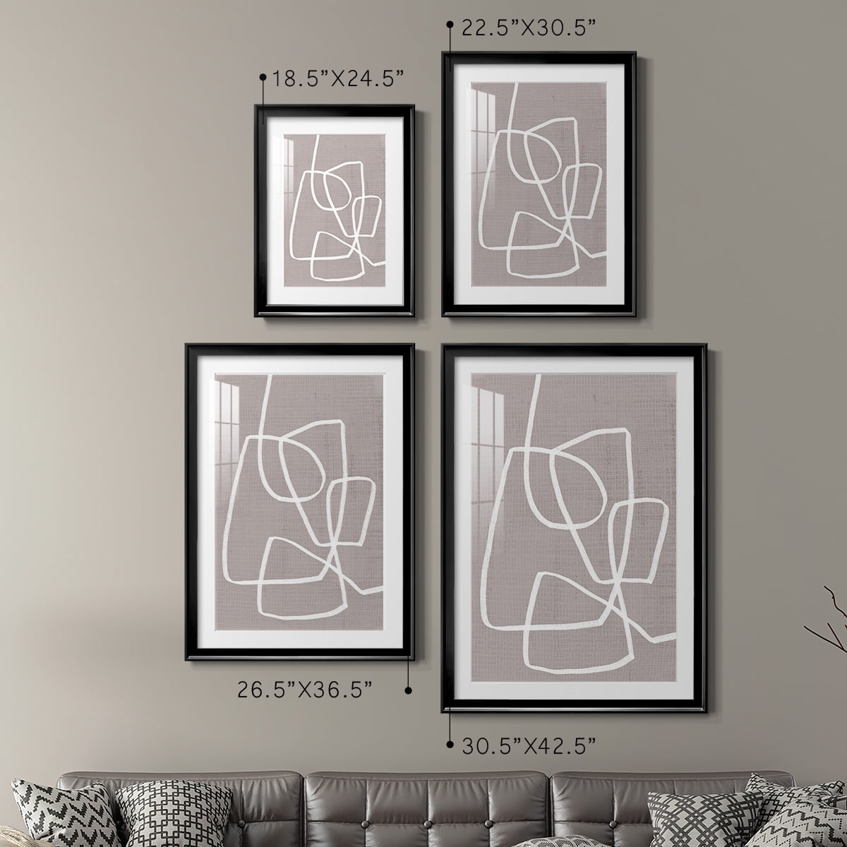 Wexford Home Linen Roundabout I Premium Framed Print, 22.5" x 30.5" - Ready to Hang, Black (Set of 2)