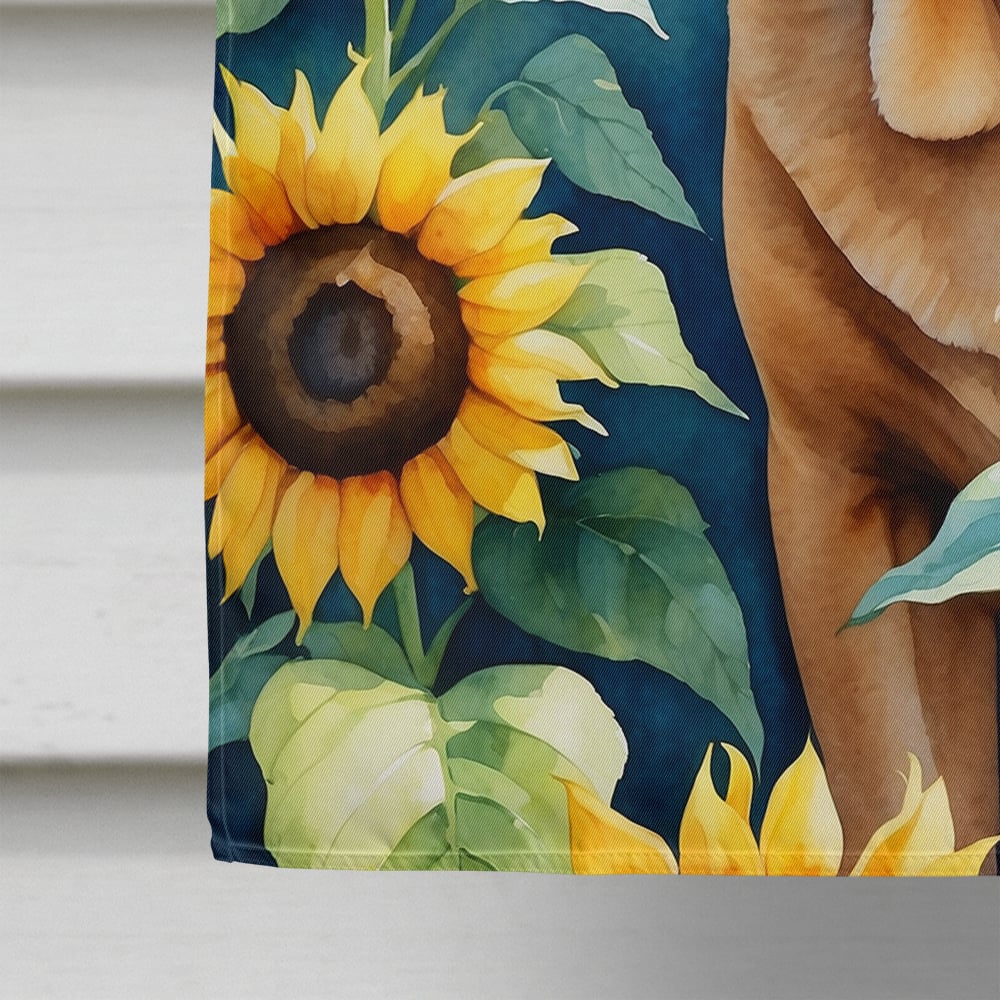 Mastiff in Sunflowers House Flag 28 in x 40 in