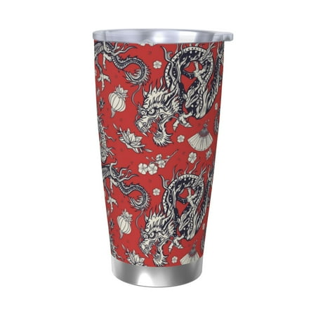 

Matuu Dragons2 for 20oz Durable Thermal Cups Keep Drinks Cold and Hot Insulated Car Mug with Lid-Without Straw