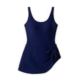 thumbnail image 2 of One Piece Swimdress Swimsuits for Women Tummy Control Swim Dresses Skirt Bathing Suit Navy 2XL, 2 of 6