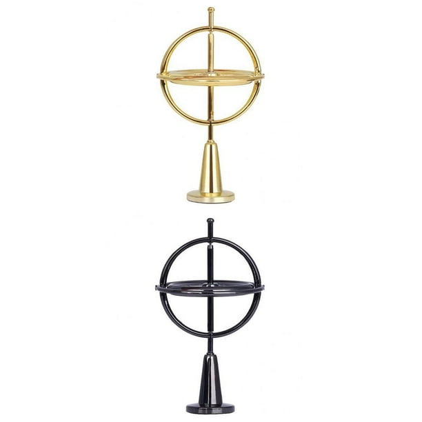 2x Giroscopio de Precisión con Punta de , Juguete de Giratorio, Negro Dorado CUTICAT giroscopio peonza