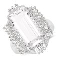 thumbnail image 1 of 9.77 Carat Genuine Crystal Quartz & White Topaz .925 Sterling Silver Ring QJ Model, 1 of 3