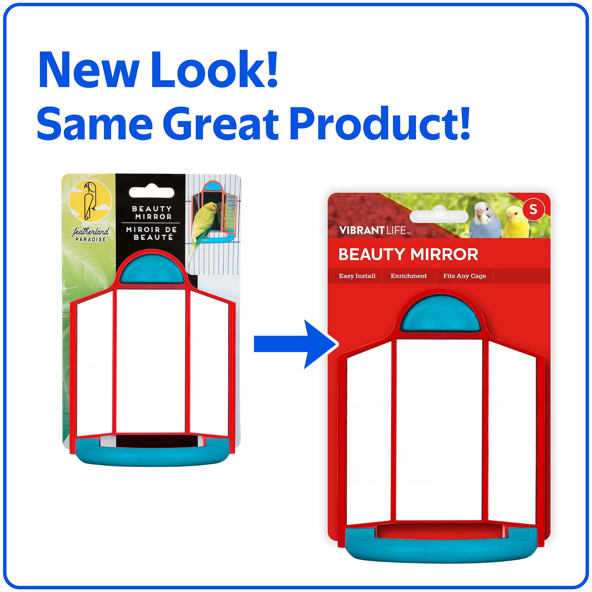 Vibrant Life Triple Mirror with Perch Bird Toy with Plastic Nut Mount