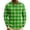 Green, variant on Men's St. Patrick's Day Shamrock Plaid Polo Collar Long Sleeve Pullover Top