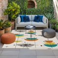 thumbnail image 2 of Boho Teal Yellow Orange Grey Outdoor Rug for Patio/Deck/Porch, Non-Slip Large Area Rug 3 x 5 Ft, Middle Century Geometric Indoor Outdoor Rugs Washable Area Rugs, Reversible Camping Rug Carpet Runner, 2 of 8