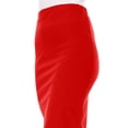 thumbnail image 5 of Women's Elastic High Waist Stretch Comfy Office Work Wear Solid Midi Skirt S-3XL, 5 of 6