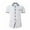 White, variant on LADIGASU Man Fashion Leisure Button Pocket Flip Collar Lattice Short Sleeve Shirt