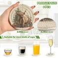 thumbnail image 4 of 6 Pcs Drink Coasters with Holder 3.94in Woven Coasters for Drinks Cow and Christmas Gifts Coaster Set for Protection Table, 4 of 7