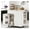 White, variant on BoldGear Fluted Kitchen Cart with 3 Draws and 2 Doors, White | Drop-leaf Tabletop, Adjuestable Shelves, Towel Bar, 3-tier Side Storage Rack, 360° Rolling Design