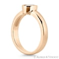 thumbnail image 3 of Oval Cut Charles & Colvard Forever ONE Full Bezel Solitaire Engagement Ring in 14k Rose Gold, 3 of 4