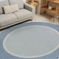 thumbnail image 7 of Couristan Recife Stria Texture Indoor/Outdoor Rug, 8'6", Round, Champagne- Blue Color, Hose Washable, 5526/1212, 7 of 7