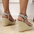 thumbnail image 7 of Viluyesy Womens Heeled Sandals, Ankle Strap Open Toe Leopard Print High Heels Slingback Shoes Beige, 7 of 7