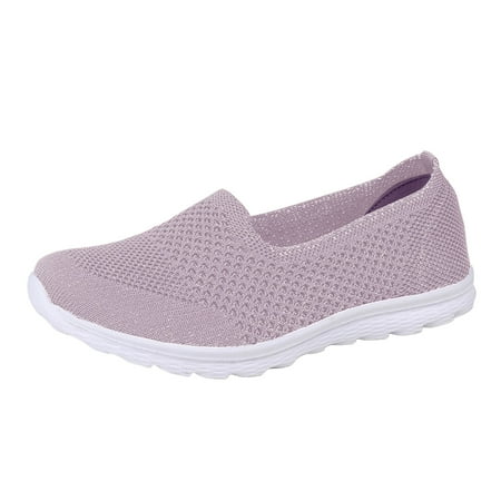 KELINFONG Womens Mesh Flats Shoes Breathable Slip on Shoes Casual Comfortable Walking Shoes Nurse Shoes