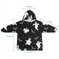 thumbnail image 7 of Halloween Ghost Bat Star Pattern Blanket Hoodies for Kids 6-13YR Oversize Wearable Blanket Hoodies for Boys Girls Teens, 7 of 7
