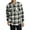 Snow White/ Black, variant on Mens Plaid Flannel Shirt Cotton Poly Blend Button Front Long Sleeve Soft Brushed Fabric