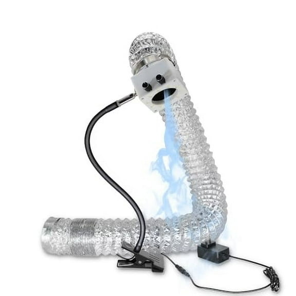 Treedix Soldering Fume Extractor Fan Soldering Smoke Absorber Remover  Adjustable Wind Speed Dimmable LED Light Silicone Gooseneck with Carbon Filters Exhaust Duct Hose for Soldering Wood Burning