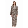 thumbnail image 2 of Amaxer Womens Cotton Cozy Flannel Pajama Set - Long Sleeve Button-Up Top with Elastic Waist Pants, Warm & Soft Sleepwear, 2 of 6