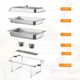 thumbnail image 4 of Ktaxon 6 Pack Chafing Dish for Buffet with Glass Lid, 8 Quart Stainless Steel Buffet Set, Rectangular Chafers and Warmers Sets for Party, Catering, Wedding, Banquet, Graduation, 4 of 8