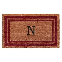 Calloway Mills Burgundy Border 24" x 36" Monogram Outdoor Doormat (Letter N)