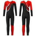 thumbnail image 1 of renvena Kids Girls Long Sleeve Gymnastics Leotard Full Body Unitard Skating Jumpsuit Bodysuit Dancewear Red 14, 1 of 7