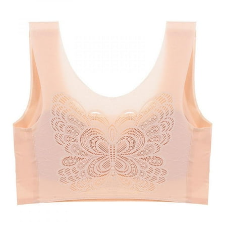 

YOHOME Women s Solid Color Seamless Cutout Beautiful Back Large Size Lace Unwired 2022
