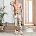 thumbnail image 2 of Naloa Hand Drawn Animals Pajama Pants Men, PJ Bottoms, Sleep & Lounge Pants-Medium, 2 of 6