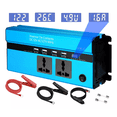thumbnail image 1 of Inversor De Corriente Dual 1000w Con 4 Usb 12 Vcc A 110 Vca Azul, 1 of 4