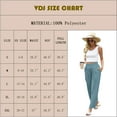 thumbnail image 3 of VDJ Women's Pants Summer Bohemian Wide Leg Flowy High Waist Holiday Beach Pants Travel Outfits Side Pockets Size XL, 3 of 9