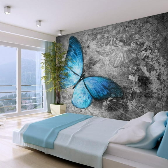 Tiptophomedecor Animal Wallpaper Wall Mural - Blue Butterfly